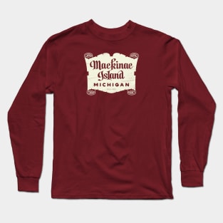 Mackinac Island Michigan - Vintage Map Long Sleeve T-Shirt